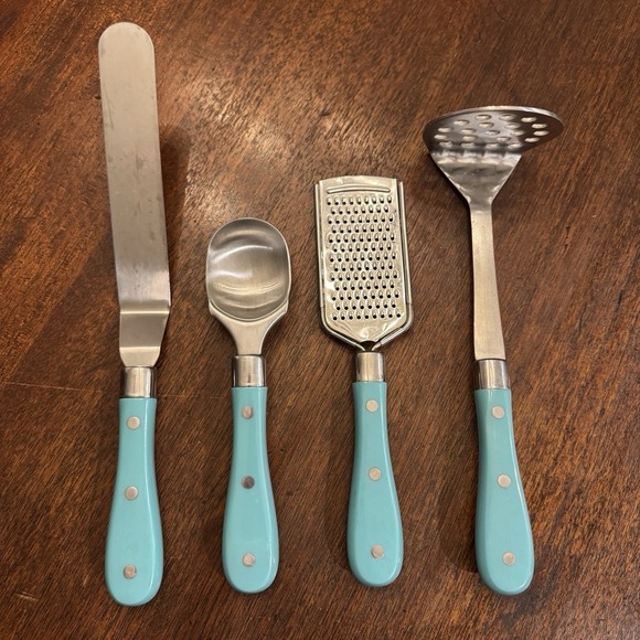 The Pioneer Woman Other - The Pioneer Woman Frontier Collection 4-Piece Cooking Utensil Set Turquoise/Teal